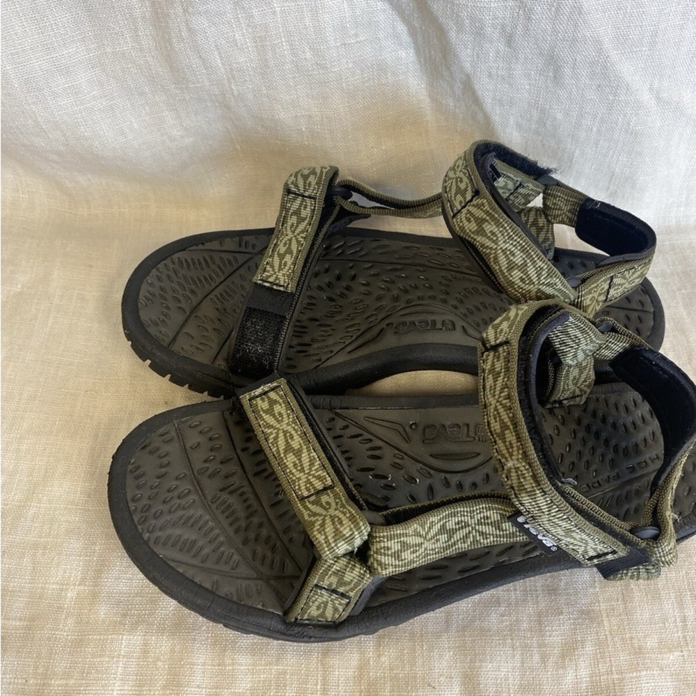 Teva Black and Green Outdoor Sandals with Adjustable Straps